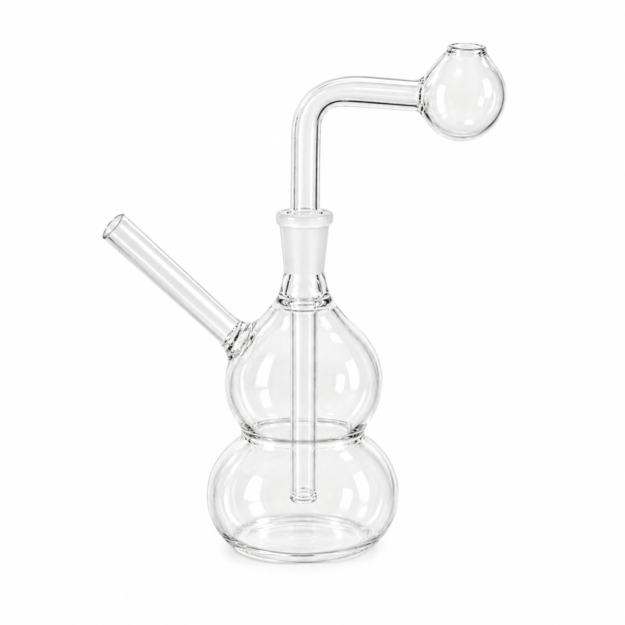 Double Bubble Glass Water Pipe 13cm