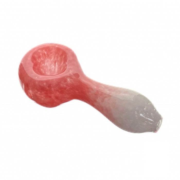 Frit Glass Dry Spoon Pipe 10cm Pink