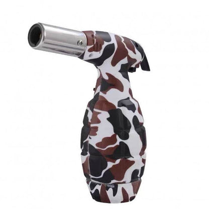 Camouflage Longstar Flamethrower Grenade Giant Jet Lighter White Camouflage - Bong Empire