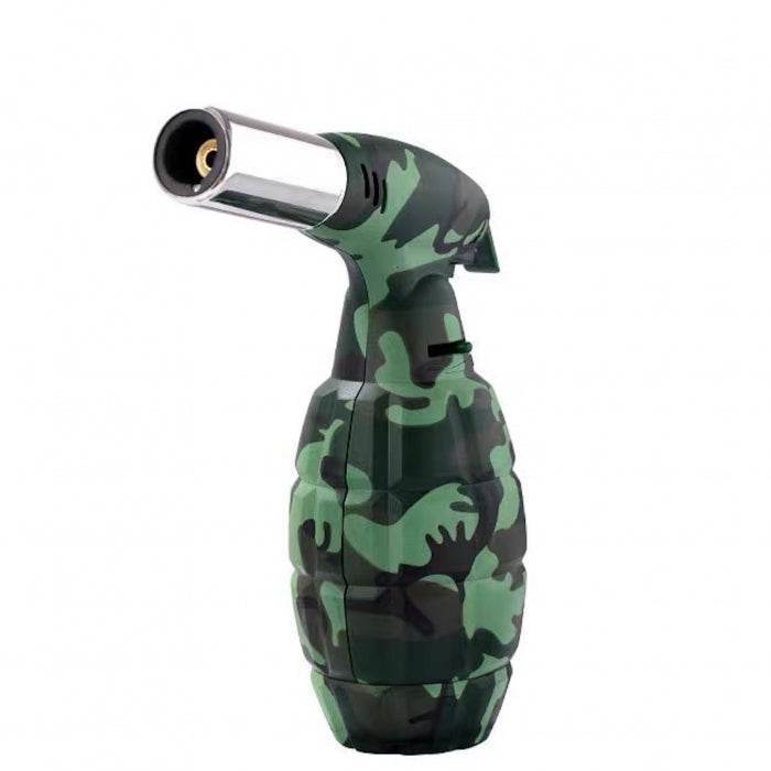 Camouflage Longstar Flamethrower Grenade Giant Jet Lighter Green Camouflage - Bong Empire