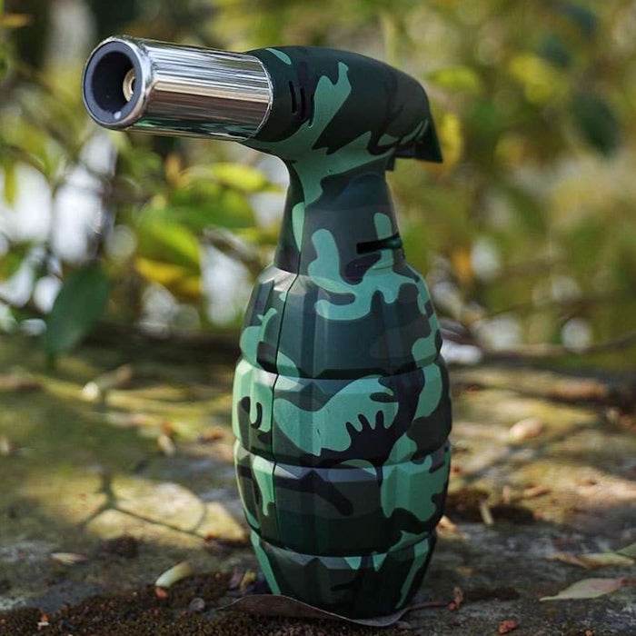 Camouflage Longstar Flamethrower Grenade Giant Jet Lighter - Bong Empire