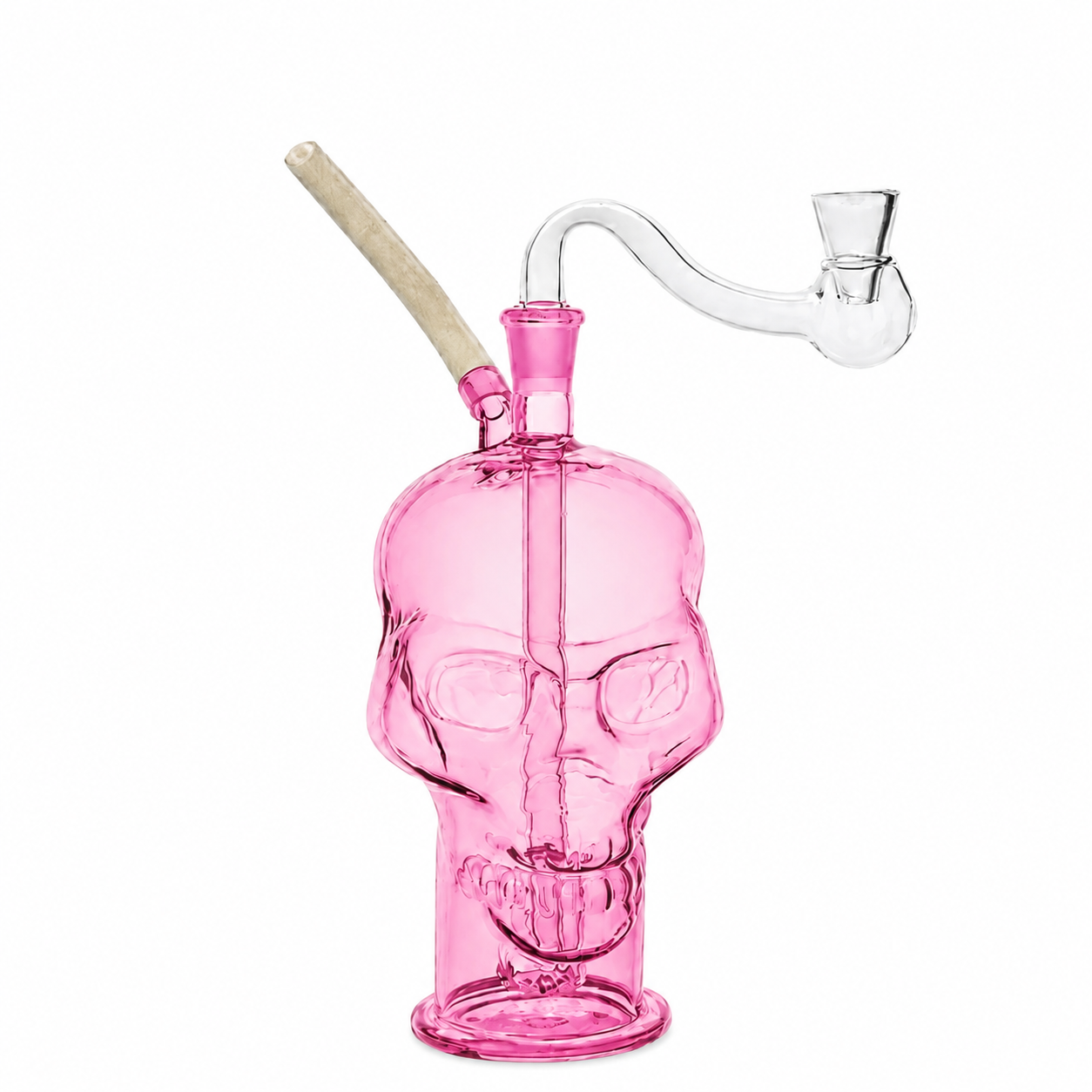 Skull Glass Bubbler Water Pipe 14cm