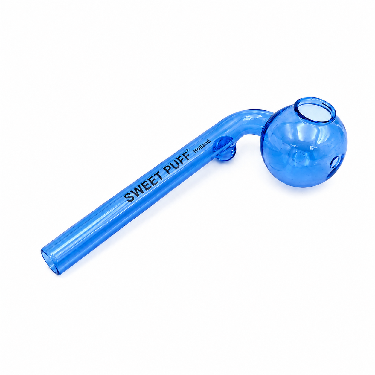 Full Colour Sweet Puff Glass Pipe 12cm Blue