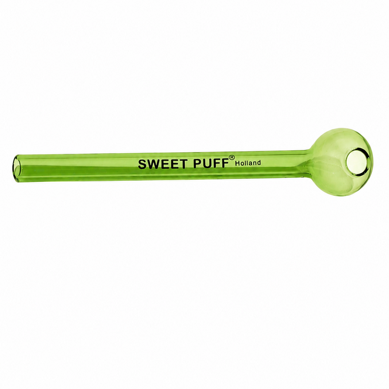 Full Colour Straight Sweet Puff Glass Pipe 12cm Green