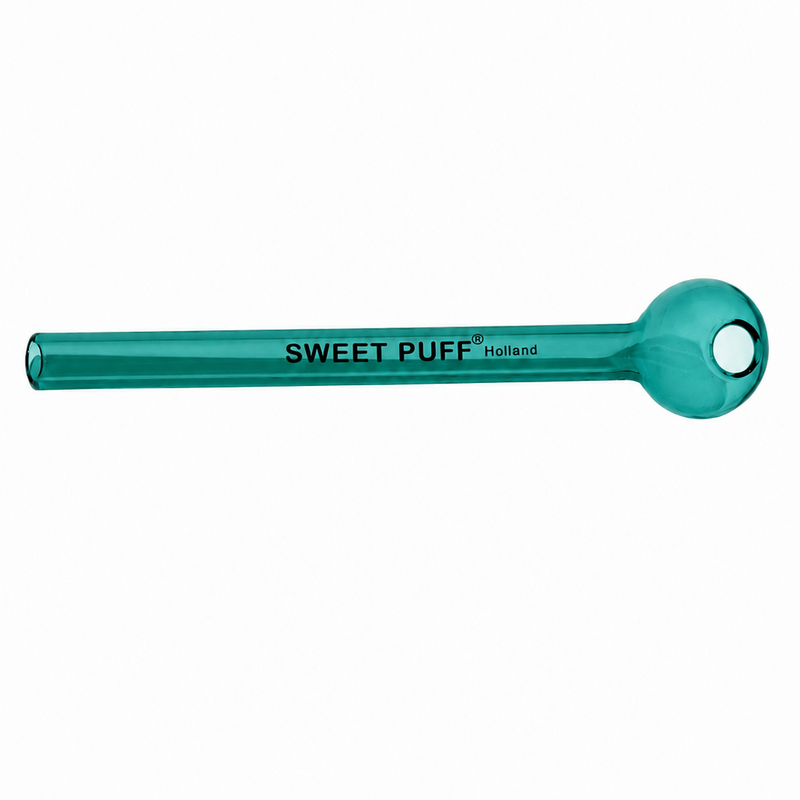 Full Colour Straight Sweet Puff Glass Pipe 12cm Teal