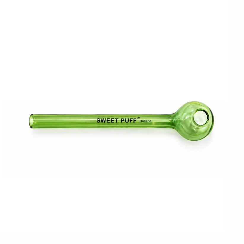 Full Colour Straight Sweet Puff Glass Pipe 14cm Green