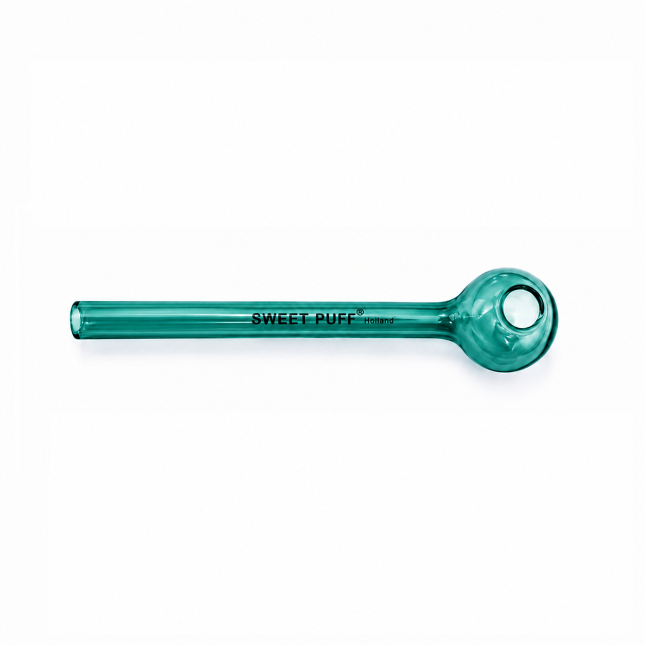 Full Colour Straight Sweet Puff Glass Pipe 14cm Teal