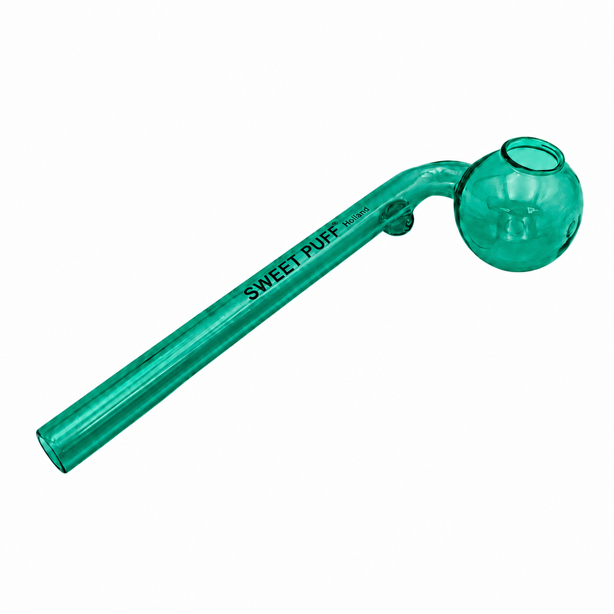 Full Colour Sweet Puff Glass Pipe 14cm Teal
