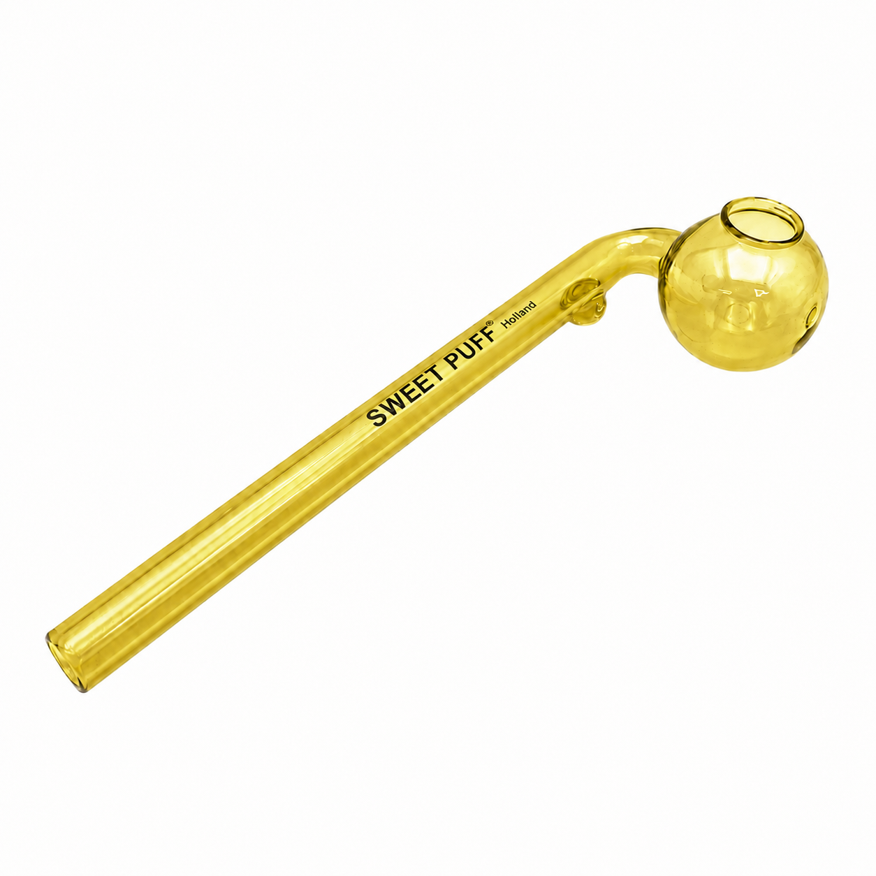 Full Colour Sweet Puff Glass Pipe 16cm Yellow