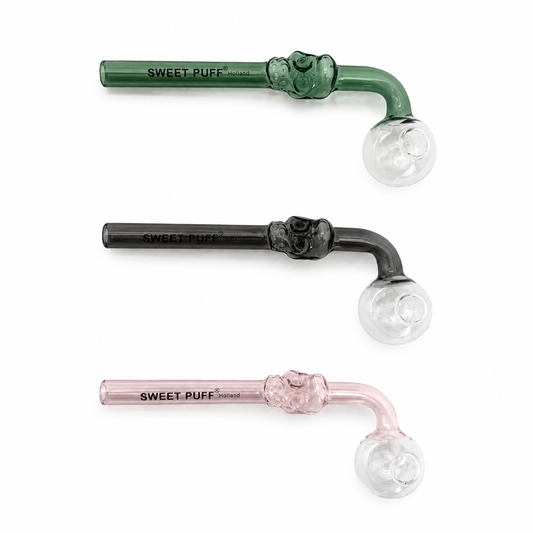 Solid Colour Skull Sweet Puff Glass Pipe 14cm