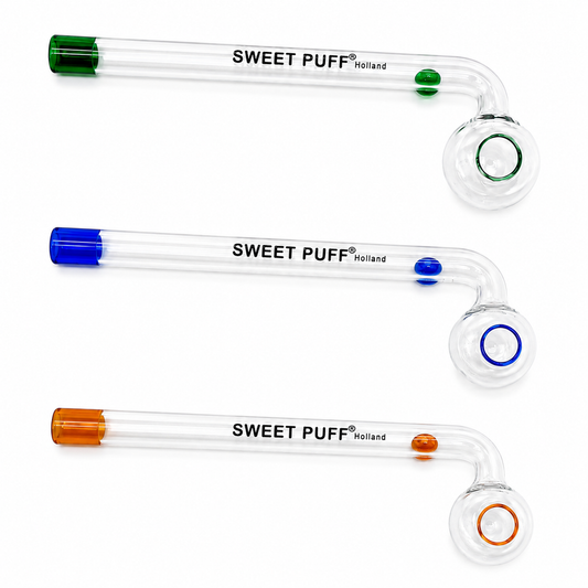Coloured Sweet Puff Glass Pipe 14cm