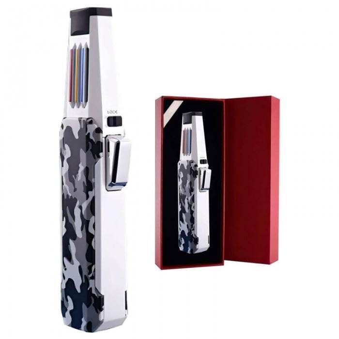 Jobon Zinc Alloy Adjustable Sharp Jet Flame Lighter 17cm Camouflage - Bong Empire