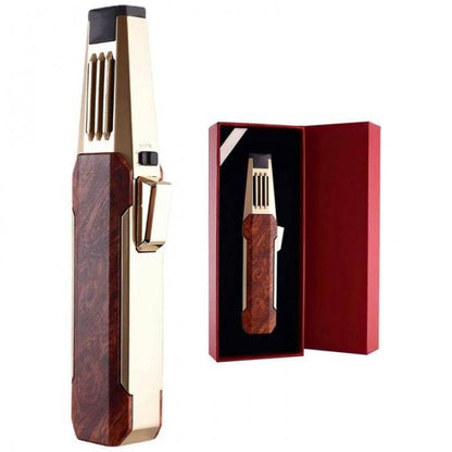 Jobon Zinc Alloy Adjustable Sharp Jet Flame Lighter 17cm Gold - Bong Empire