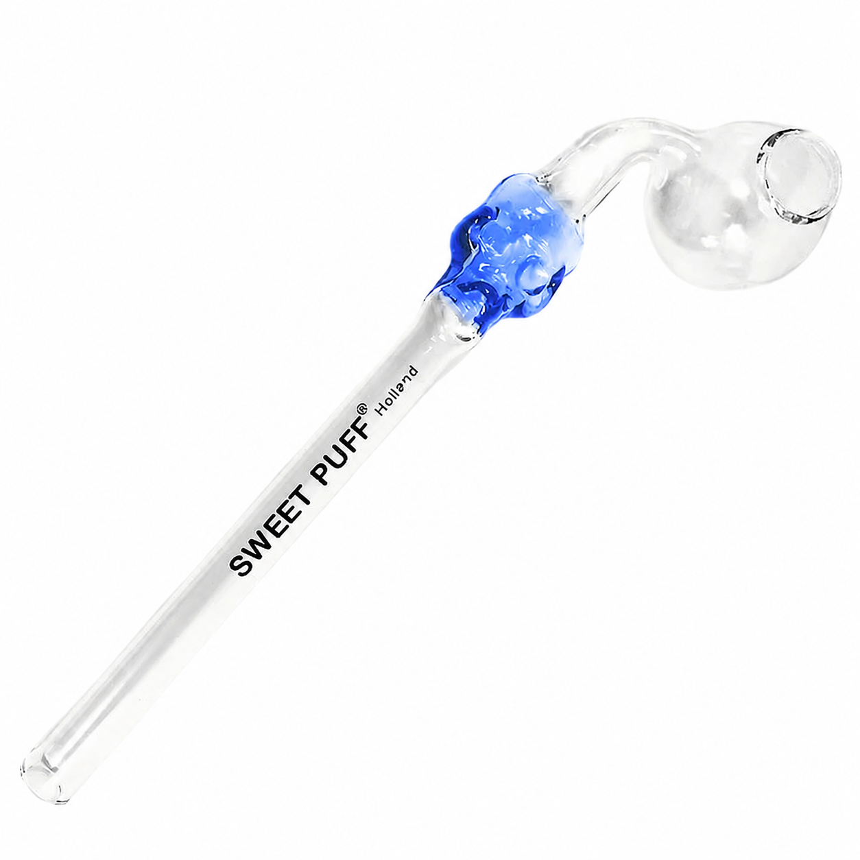 Skull Sweet Puff Glass Pipe 13cm Blue