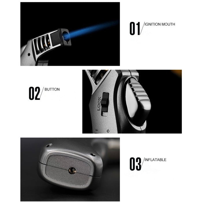 Jobon Adjustable Flame Refillable Jet Lighter