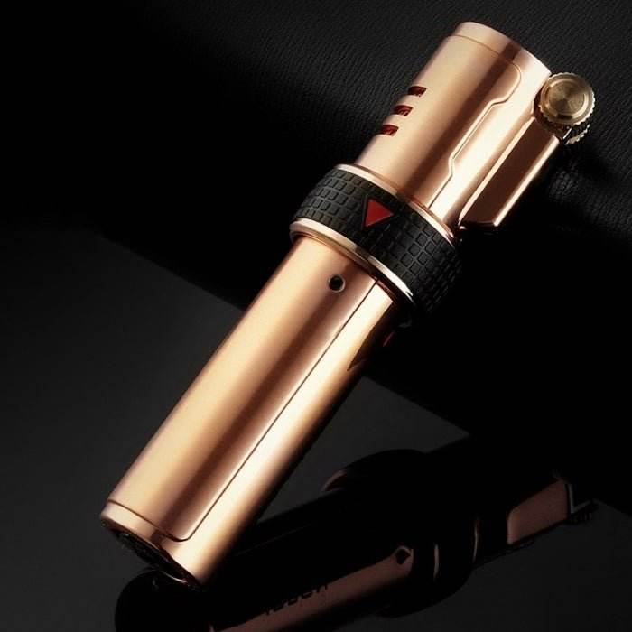 Jobon Butane Triple Flame Flint Jet Lighter Gold - Bong Empire