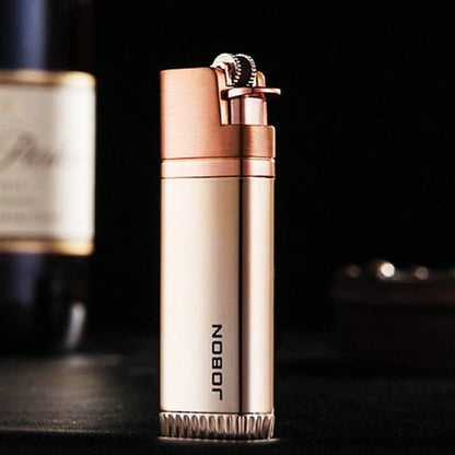 Jobon Flint Lit Twin Flame Jet Lighter Gold - Bong Empire