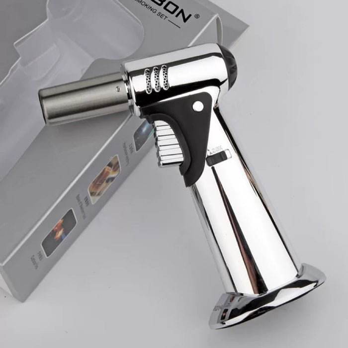 Jobon Multi Purpose Professional Jet Burner Torch Lighter Silver - Bong Empire