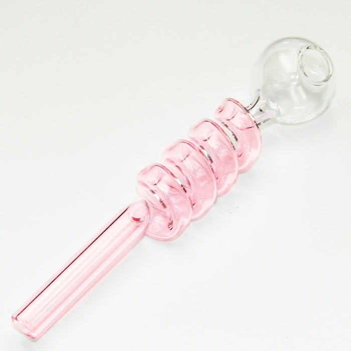 Swirl Curly Sweet Puff Glass Pipe 13cm