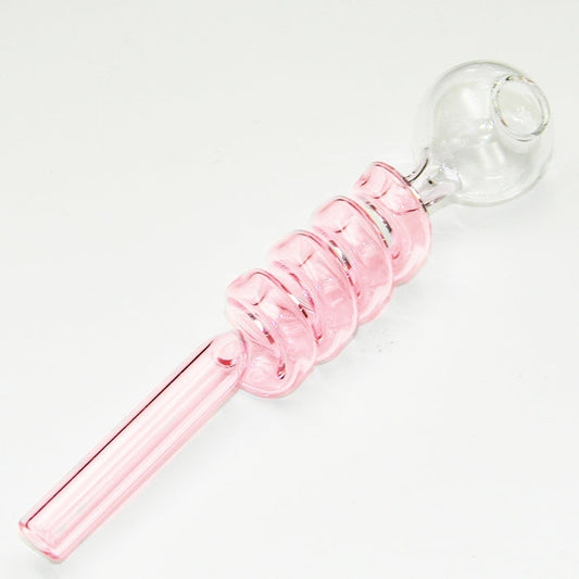 Swirl Curly Sweet Puff Glass Pipe 13cm