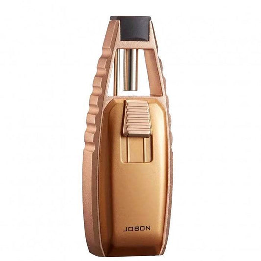 Jobon Brand Butane Gas Lighter Blue Flame Turbo Torch Jet Cigar Lighter gold - Bong Empire