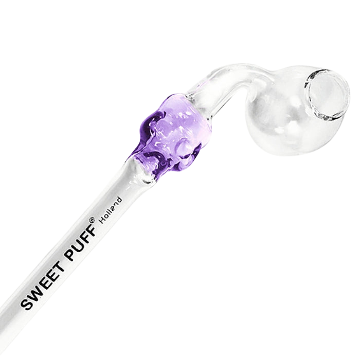 Skull Sweet Puff Glass Pipe 13cm Purple